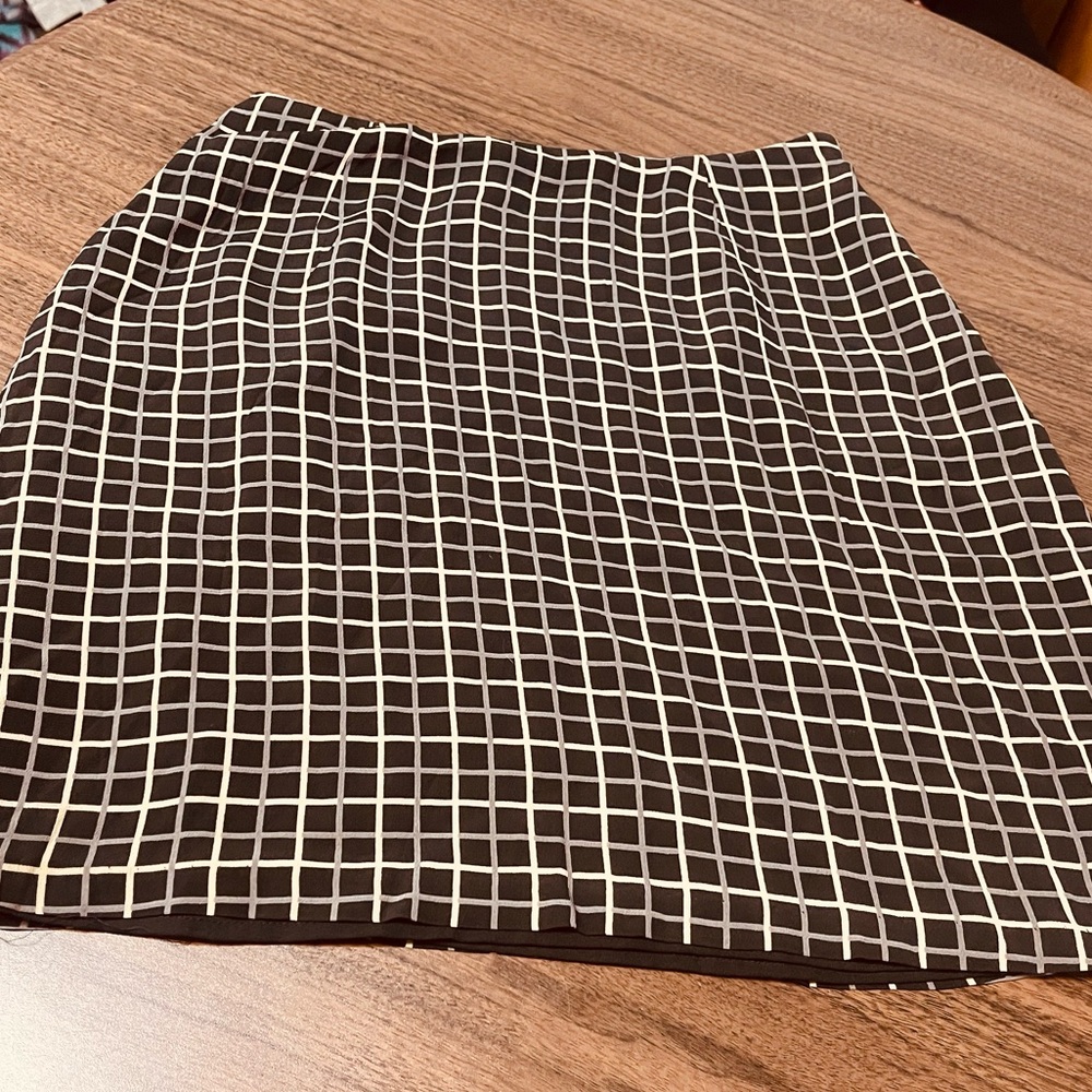 Banana Republic Black and White Grid Pencil Skirt
